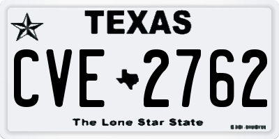TX license plate CVE2762