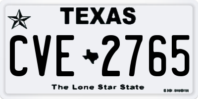 TX license plate CVE2765