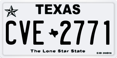 TX license plate CVE2771