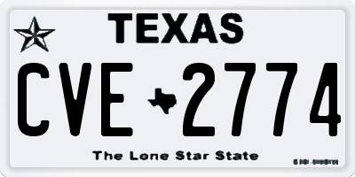 TX license plate CVE2774