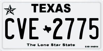 TX license plate CVE2775