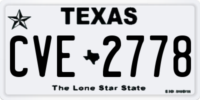 TX license plate CVE2778