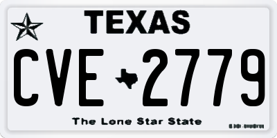 TX license plate CVE2779
