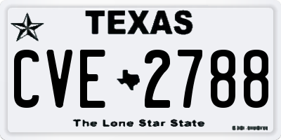 TX license plate CVE2788