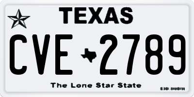TX license plate CVE2789
