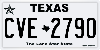 TX license plate CVE2790
