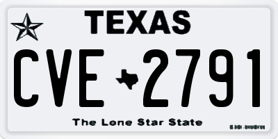 TX license plate CVE2791