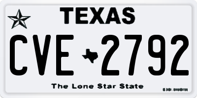 TX license plate CVE2792
