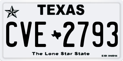 TX license plate CVE2793