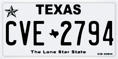 TX license plate CVE2794