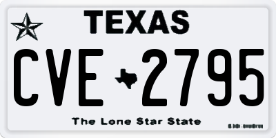 TX license plate CVE2795