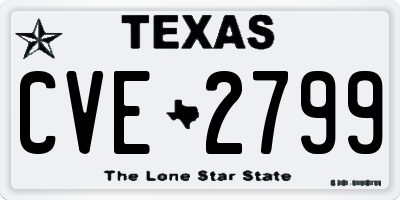 TX license plate CVE2799
