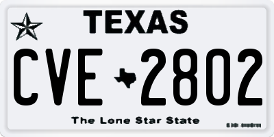 TX license plate CVE2802