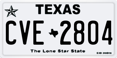 TX license plate CVE2804