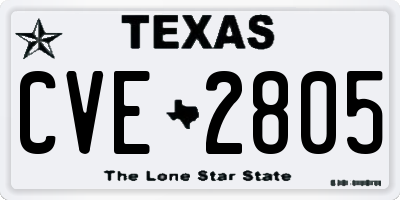 TX license plate CVE2805