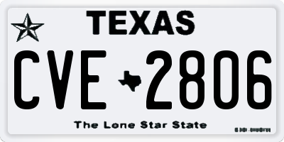 TX license plate CVE2806