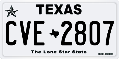TX license plate CVE2807