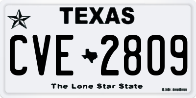 TX license plate CVE2809
