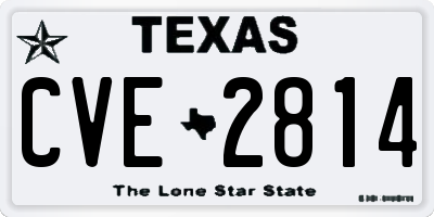 TX license plate CVE2814