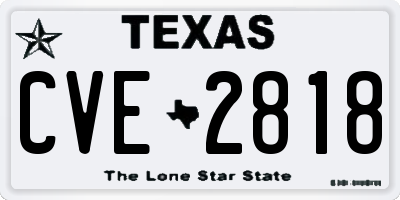 TX license plate CVE2818