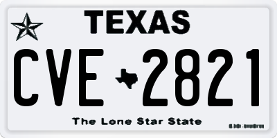 TX license plate CVE2821