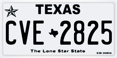 TX license plate CVE2825