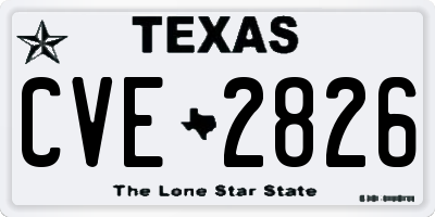 TX license plate CVE2826