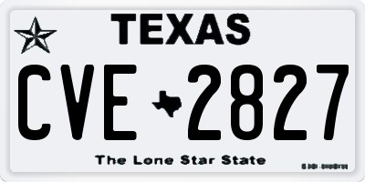 TX license plate CVE2827