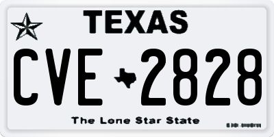TX license plate CVE2828