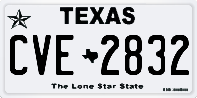 TX license plate CVE2832
