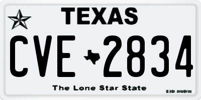 TX license plate CVE2834