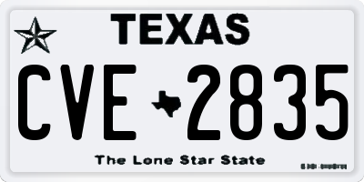 TX license plate CVE2835