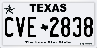 TX license plate CVE2838