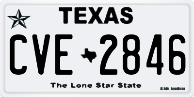 TX license plate CVE2846
