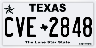 TX license plate CVE2848
