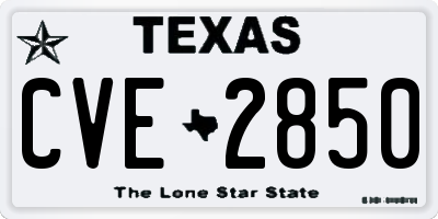 TX license plate CVE2850