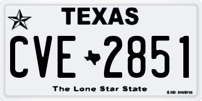 TX license plate CVE2851