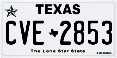 TX license plate CVE2853