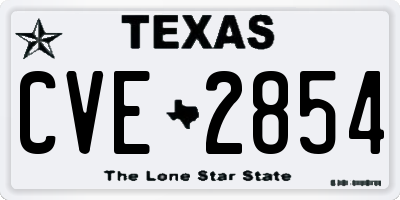 TX license plate CVE2854