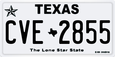 TX license plate CVE2855