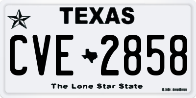 TX license plate CVE2858
