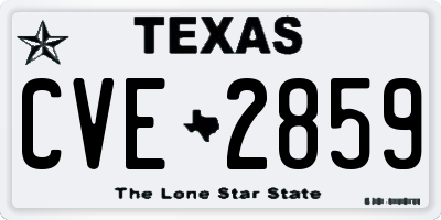 TX license plate CVE2859