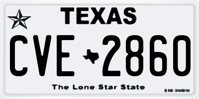 TX license plate CVE2860