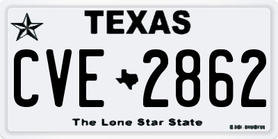 TX license plate CVE2862