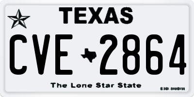 TX license plate CVE2864