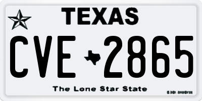 TX license plate CVE2865