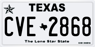 TX license plate CVE2868