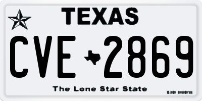 TX license plate CVE2869