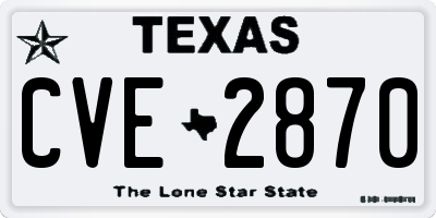 TX license plate CVE2870