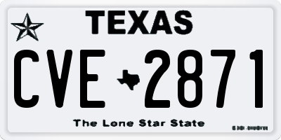 TX license plate CVE2871